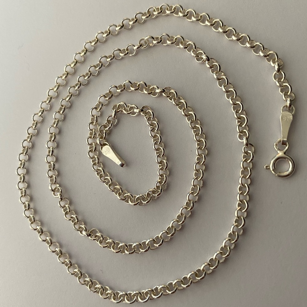 Unisex link chain necklace 2mm 18” 925 silver